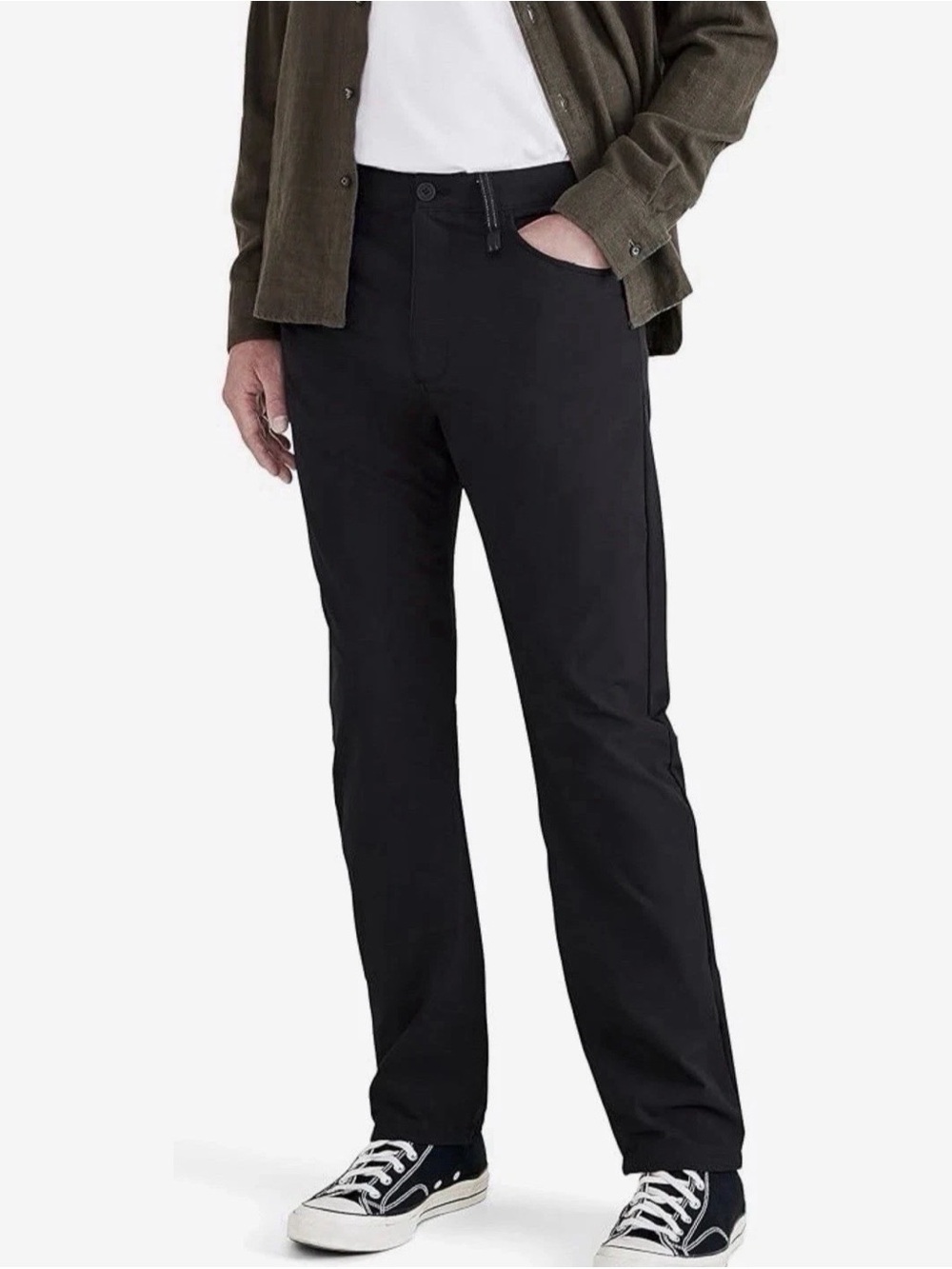 Dockers Mens Pants Go Jean Cut Straight Fit Security Pocket Black Size 36x34